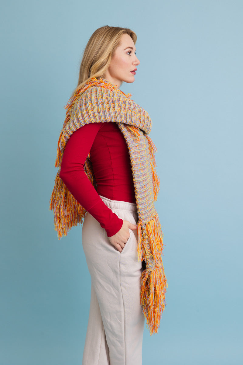 Fun & Fluffy Knit Fringe Winter Scarf-Soul Flow Apparel
