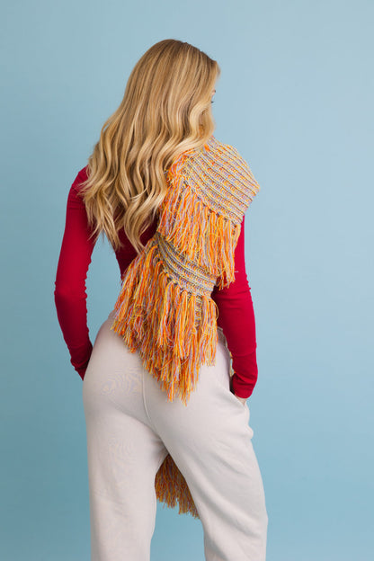 Fun & Fluffy Knit Fringe Winter Scarf Leto Collection