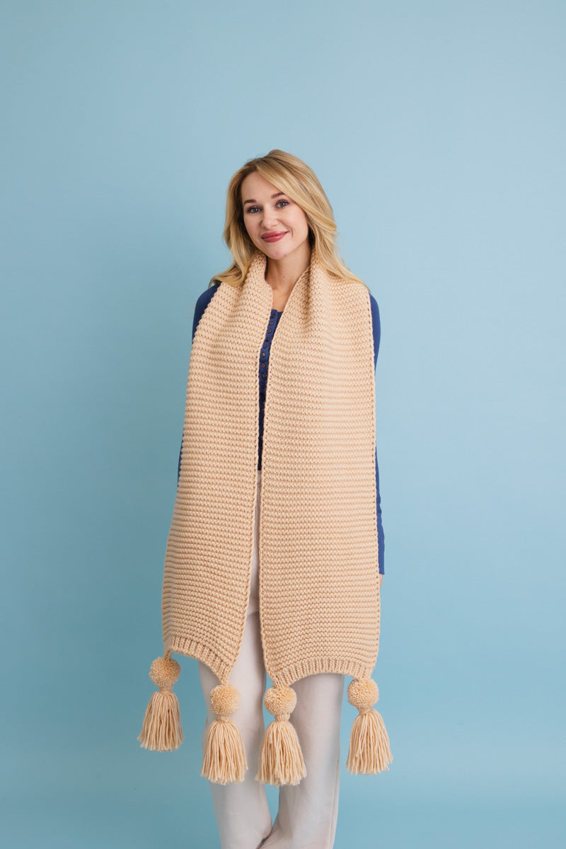Warm Embrace Knit Scarf with Poms ????-Soul Flow Apparel