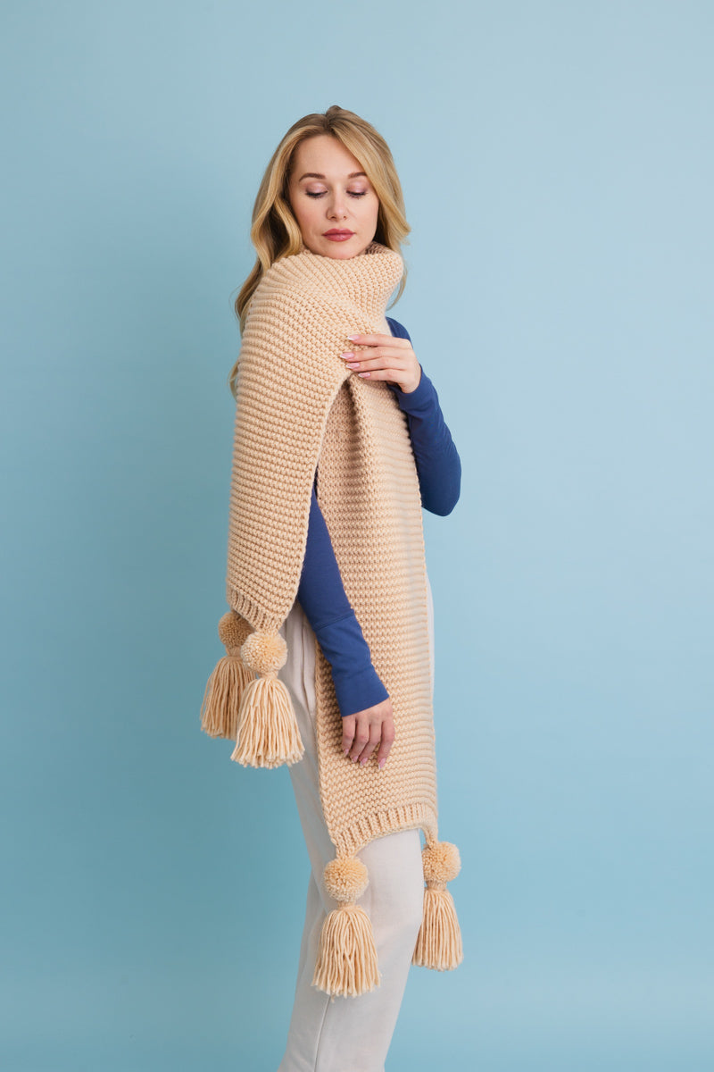 Warm Embrace Knit Scarf with Poms ????-Soul Flow Apparel
