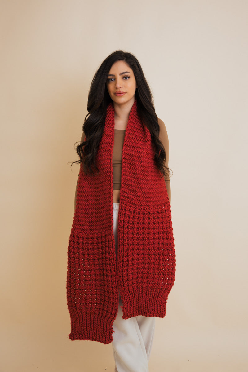 Waffle Weave Cozy Edge Scarf-Soul Flow Apparel