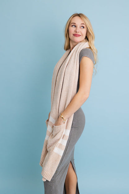 Chenille Pocket Scarf - Soft Comfort with Handy Pockets ????-Soul Flow Apparel