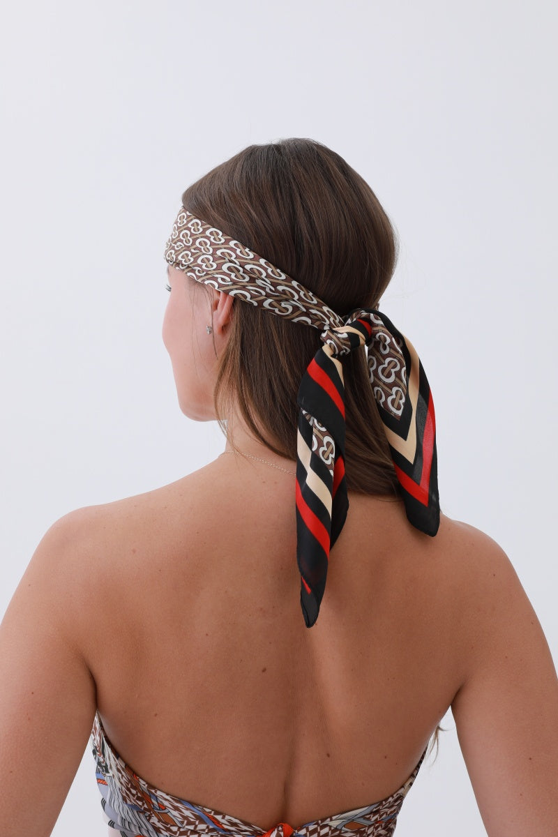 Retro Chain Link Bandana – 70s Glam Meets Silky Edge ???-Soul Flow Apparel