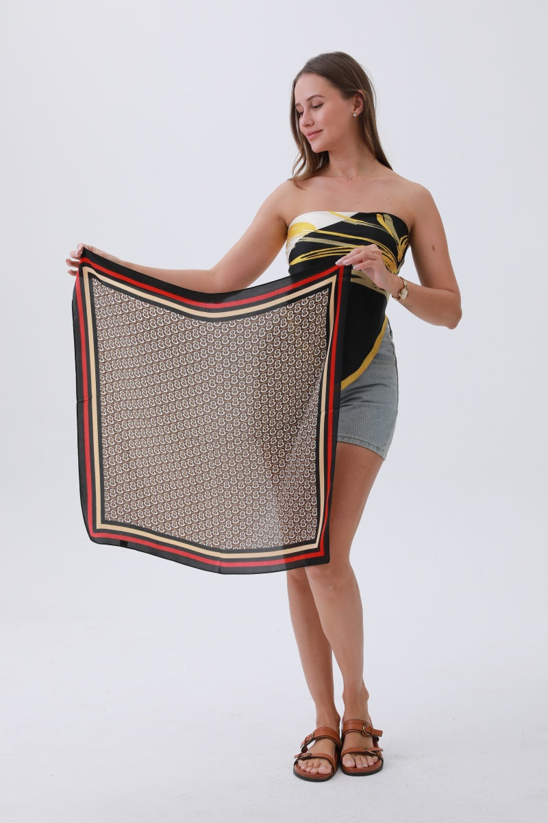 Retro Chain Link Bandana – 70s Glam Meets Silky Edge ???-Soul Flow Apparel