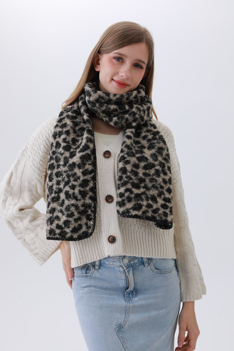 Leopard Print Woven Scarf – Animal Pattern Accent ?????-Soul Flow Apparel