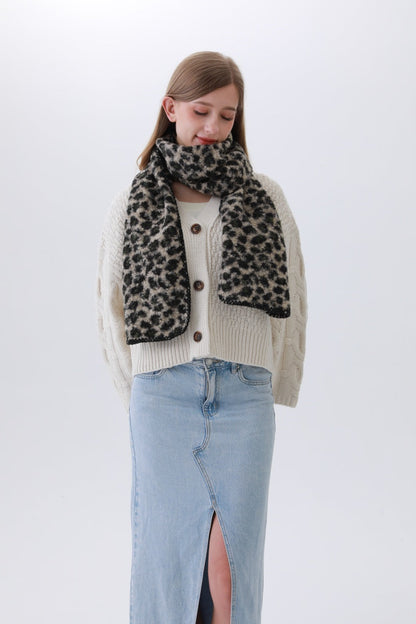 Leopard Print Woven Scarf – Animal Pattern Accent ?????-Soul Flow Apparel