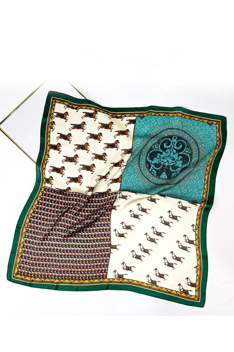 Vintage Patchwork Bandana – Luxe Silk Square Scarf ?????-Soul Flow Apparel