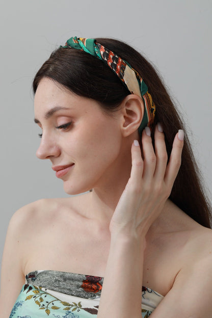Vintage Patchwork Bandana – Luxe Silk Square Scarf 🌸✨ Leto Collection