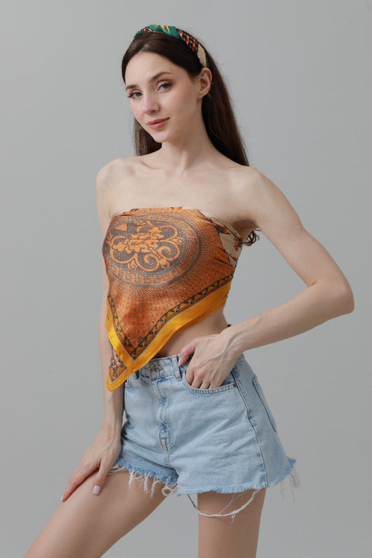 Vintage Patchwork Bandana – Luxe Silk Square Scarf ?????-Soul Flow Apparel