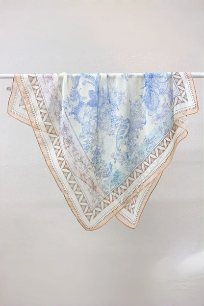 Blooming Floral Square Scarf – Spring & Summer Elegance