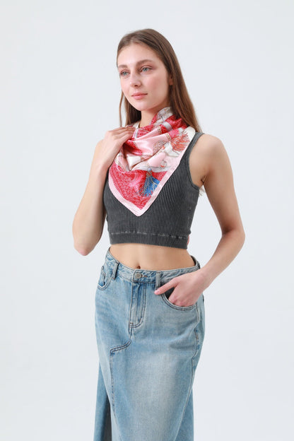 Silky Smooth Printed Square Scarf – Soft & Versatile Neckwear