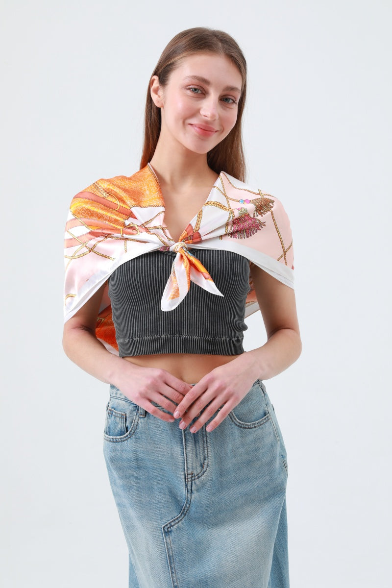 Silky Smooth Printed Square Scarf – Soft & Versatile Neckwear