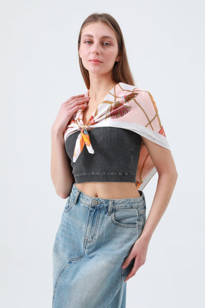 Silky Smooth Printed Square Scarf – Soft & Versatile Neckwear