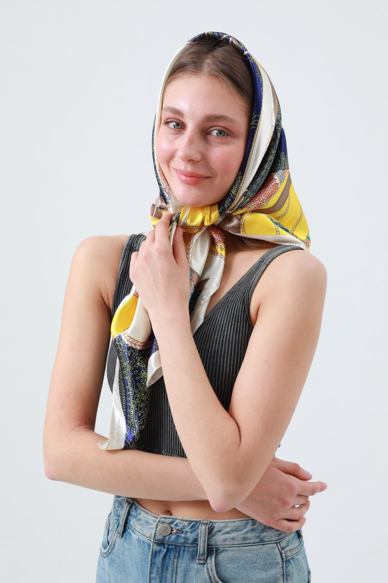 Silky Smooth Printed Square Scarf – Soft & Versatile Neckwear