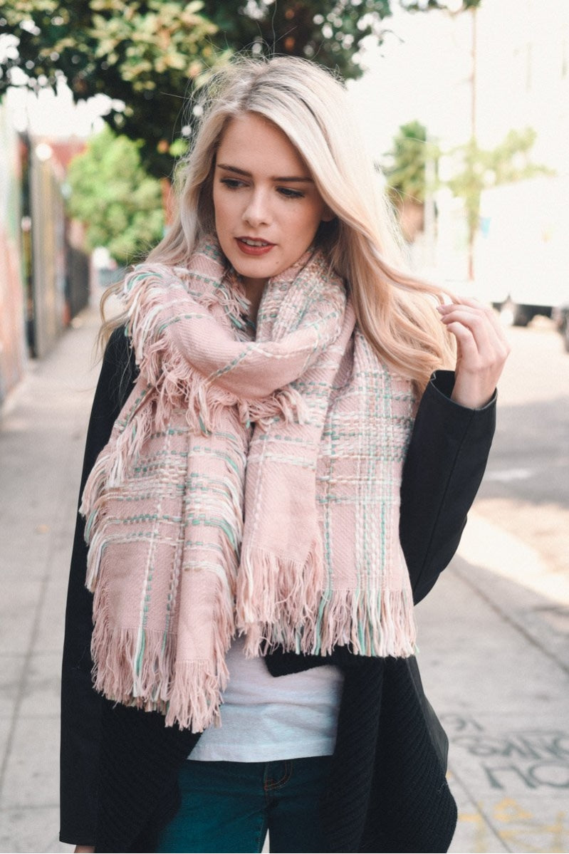 Frayed Tartan Plaid Scarf-Soul Flow Apparel