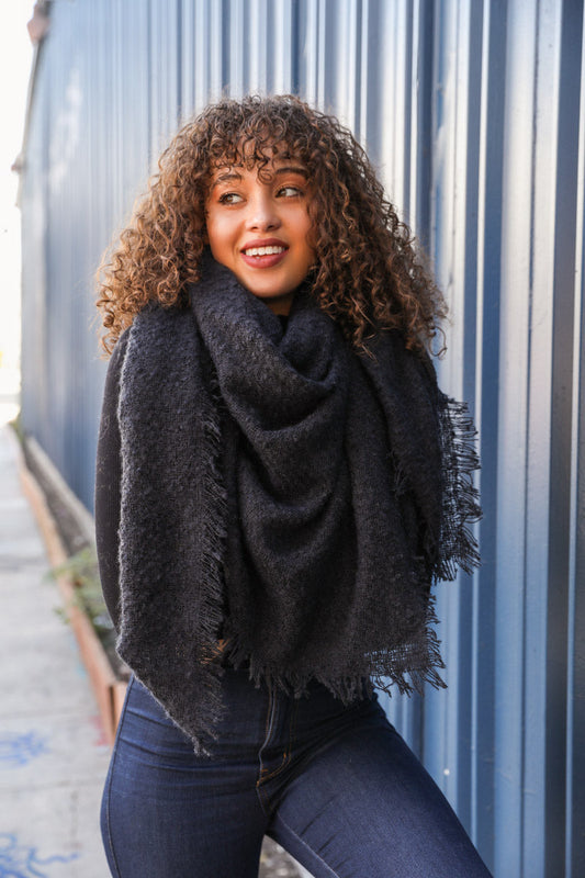 Mohair Square Blanket Scarf-Soul Flow Apparel