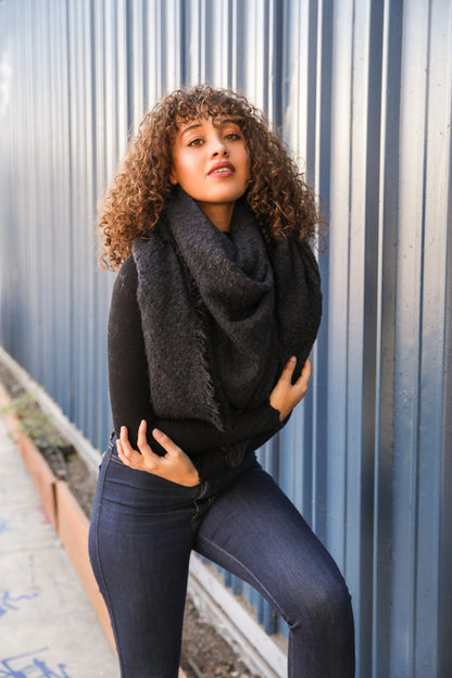 Mohair Square Blanket Scarf-Soul Flow Apparel