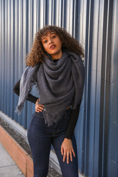 Mohair Square Blanket Scarf-Soul Flow Apparel