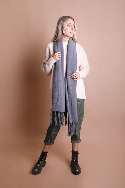 Ultra-Soft Boucle Tassel Scarf-Soul Flow Apparel
