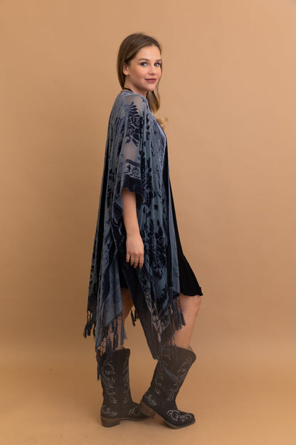 Velvet Dream Mesh Tapestry Kimono-Soul Flow Apparel