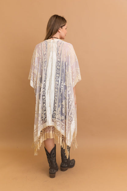 Lush Velvet Mesh Tapestry Kimono-Soul Flow Apparel