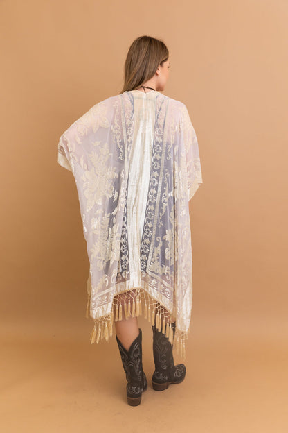 Lush Velvet Mesh Tapestry Kimono-Soul Flow Apparel