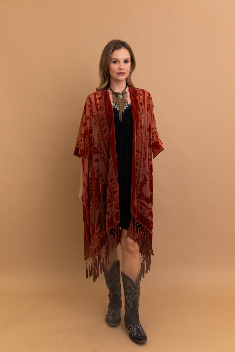 Velvet Dream Mesh Tapestry Kimono-Soul Flow Apparel