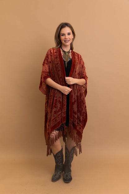 Velvet Dream Mesh Tapestry Kimono-Soul Flow Apparel