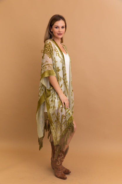 Velvet Dream Mesh Tapestry Kimono-Soul Flow Apparel