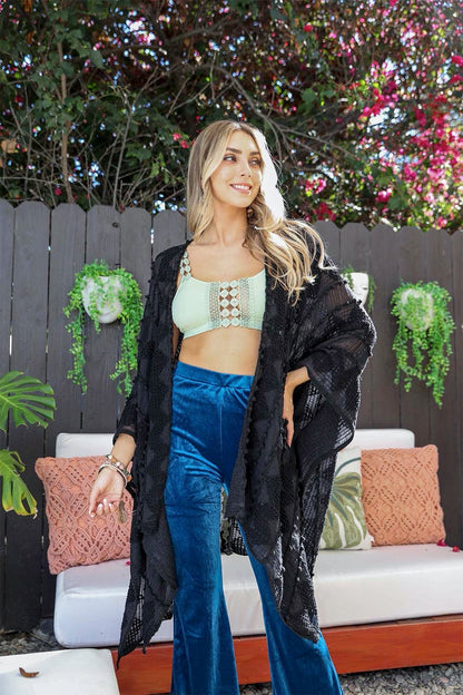 Soft Embroidered Zig Zag Kimono-Soul Flow Apparel