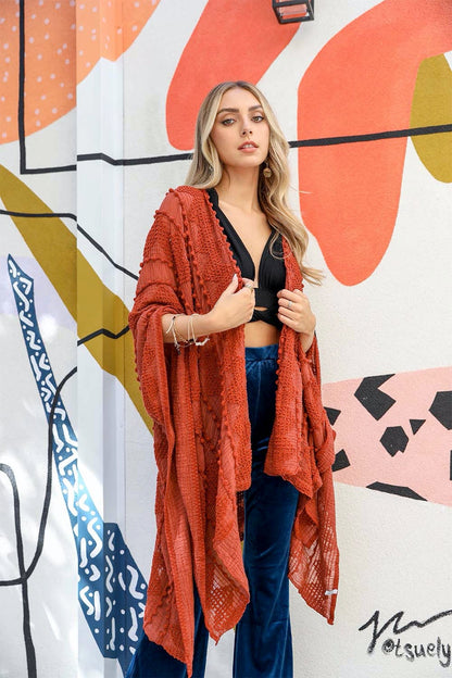 Soft Embroidered Zig Zag Kimono-Soul Flow Apparel