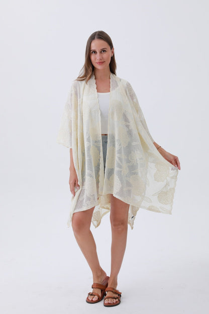 Luxury Embroidered Kimono – Elegant Solid Cover-Up 🌸🧵 Leto Collection