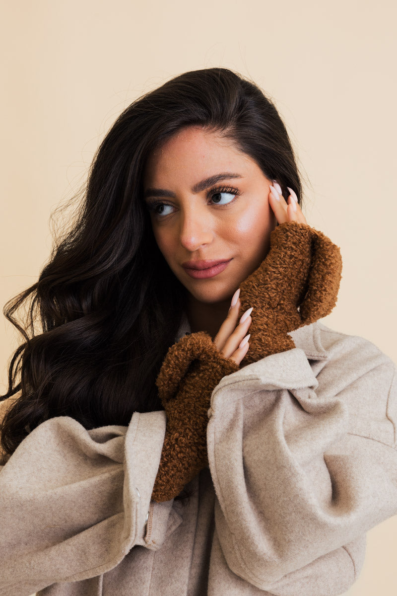 Foldable Texting Gloves with Sherpa Fleece Mittens ????-Soul Flow Apparel