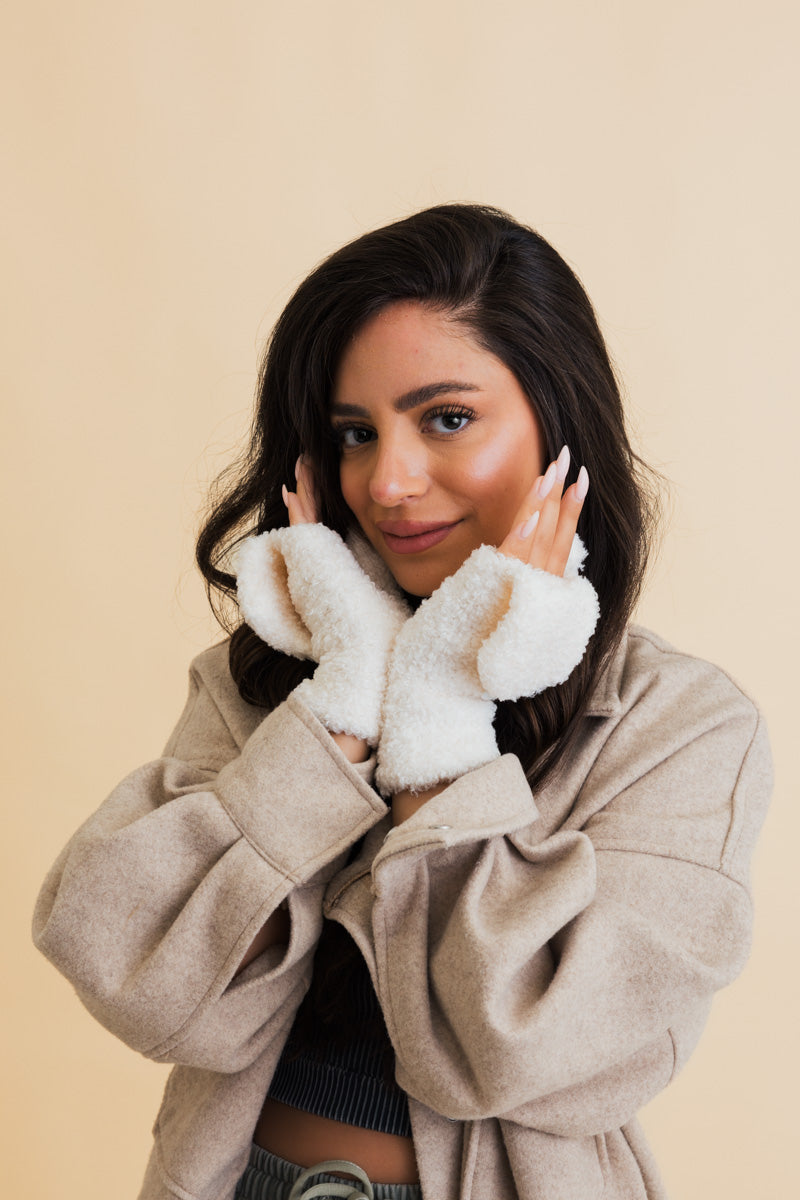Foldable Texting Gloves with Sherpa Fleece Mittens ????-Soul Flow Apparel