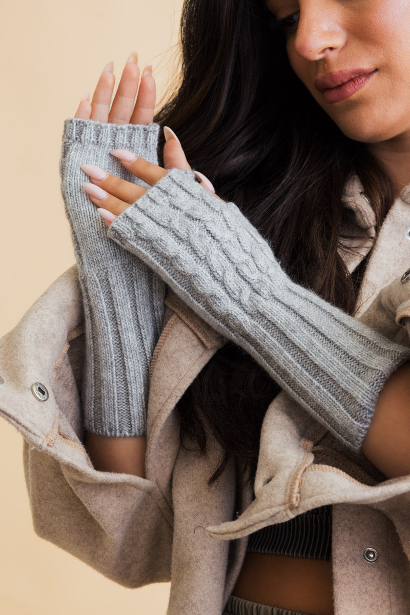 Winter Cable Knit Fingerless Gloves-Soul Flow Apparel