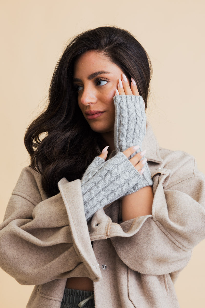 Winter Cable Knit Fingerless Gloves-Soul Flow Apparel