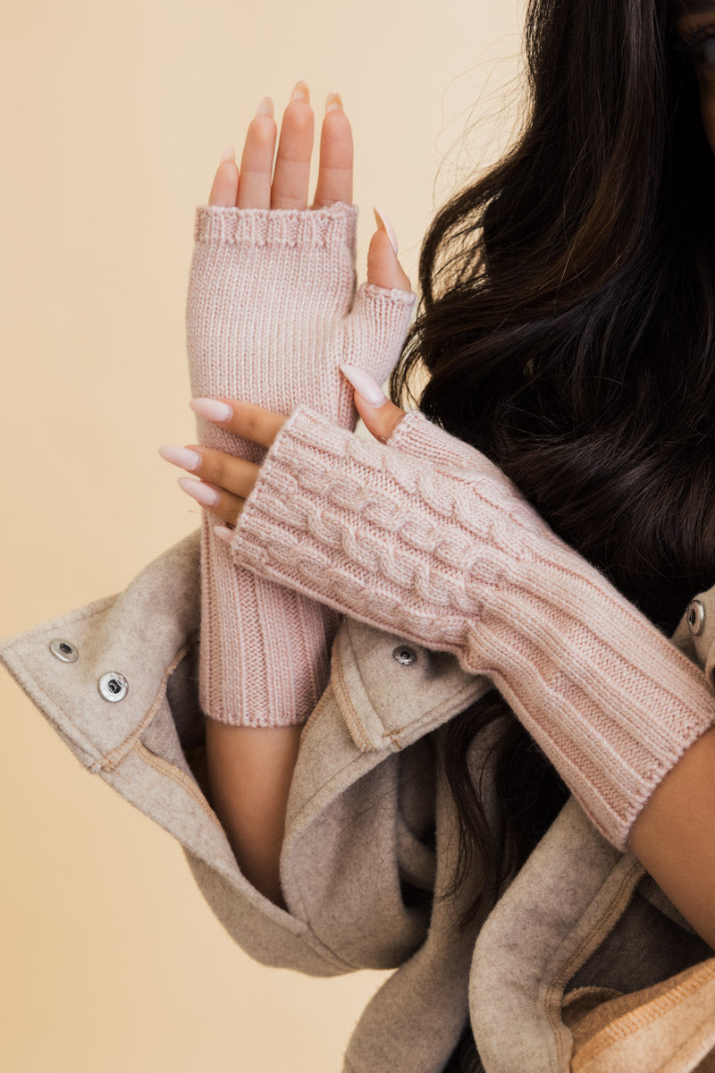Winter Cable Knit Fingerless Gloves-Soul Flow Apparel