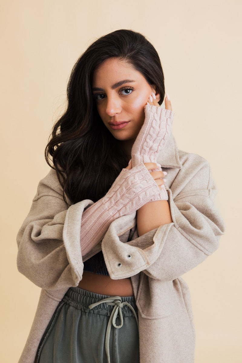 Winter Cable Knit Fingerless Gloves-Soul Flow Apparel