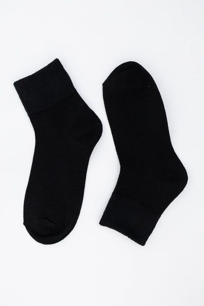 Leto Collection smiley face socks in black, offering comfort and a fun design for daily wear
