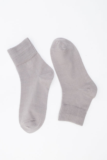 Leto Collection Smiley Face Socks in light grey, perfect for adding a fun touch to any outfit