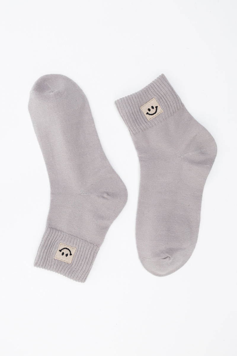 Happy Feet Embroidered Smiley Socks ????-Soul Flow Apparel
