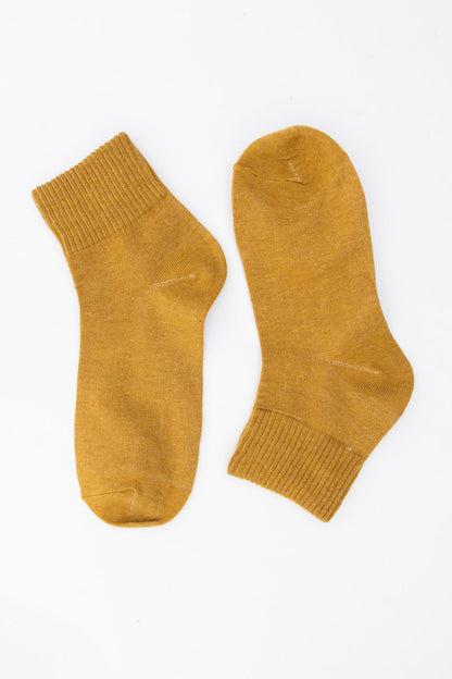 Leto Collection Smiley Face Socks in Mustard Yellow, Soft and Comfortable for Everyday Wear