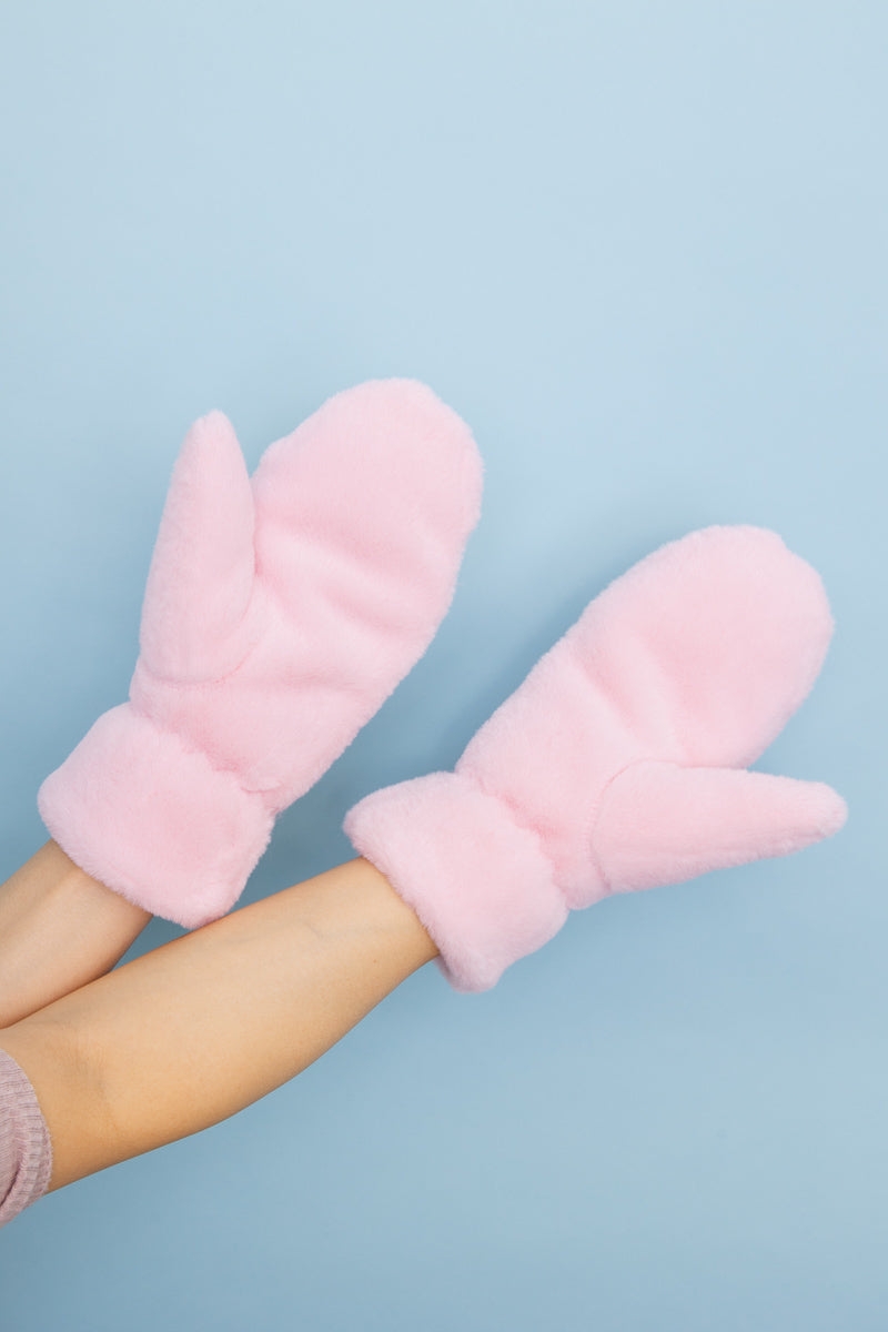 Plush Fleece Lined Cozy Mitten in Soft Colors-Soul Flow Apparel