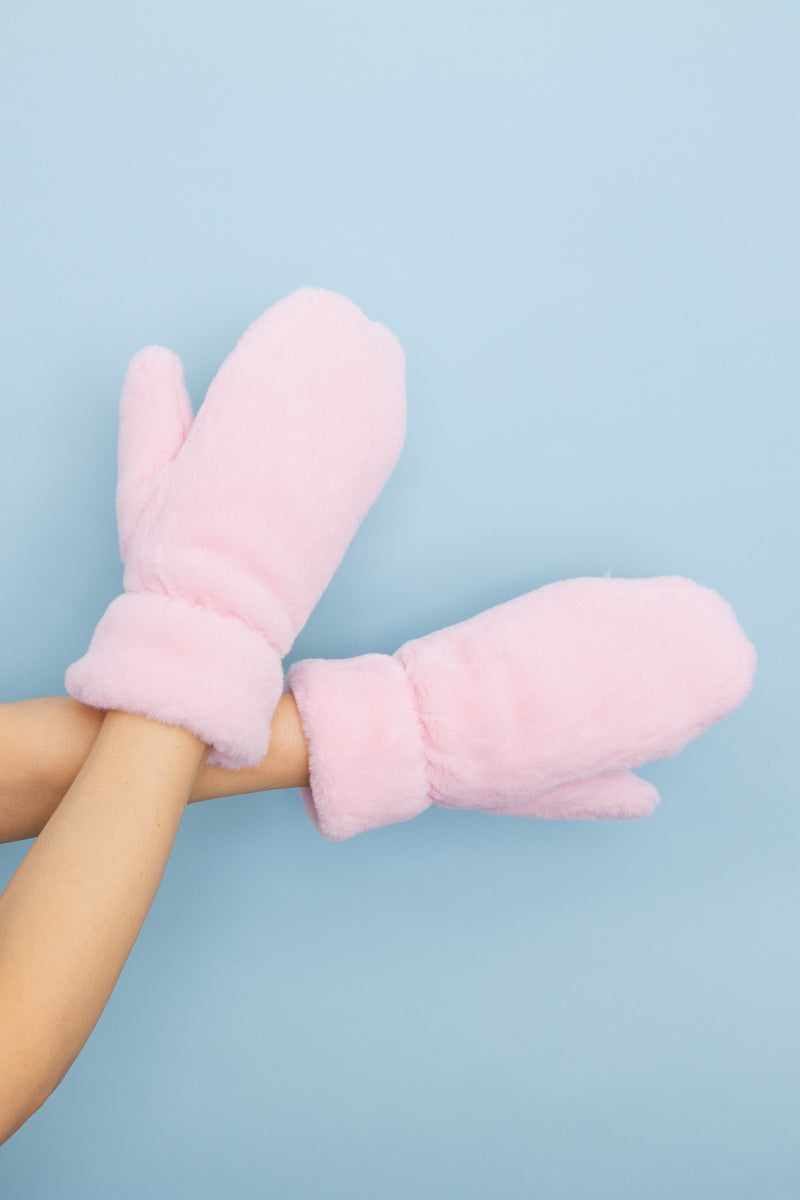 Plush Fleece Lined Cozy Mitten in Soft Colors-Soul Flow Apparel