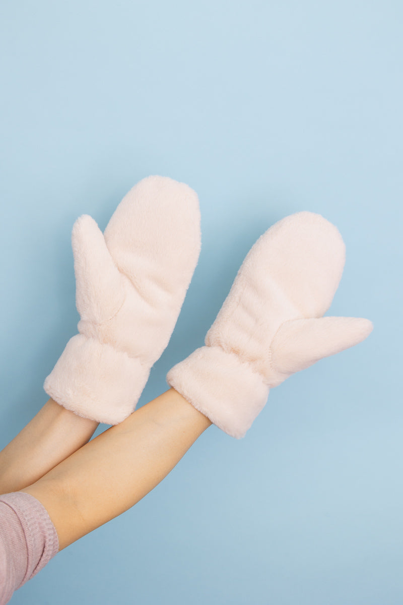 Plush Fleece Lined Cozy Mitten in Soft Colors-Soul Flow Apparel