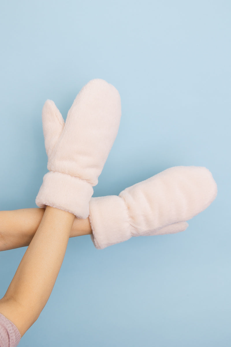 Plush Fleece Lined Cozy Mitten in Soft Colors-Soul Flow Apparel