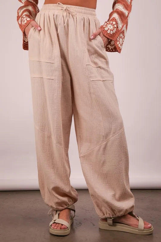 VERY J Wide Leg Gauze Solid Pants-Soul Flow Apparel