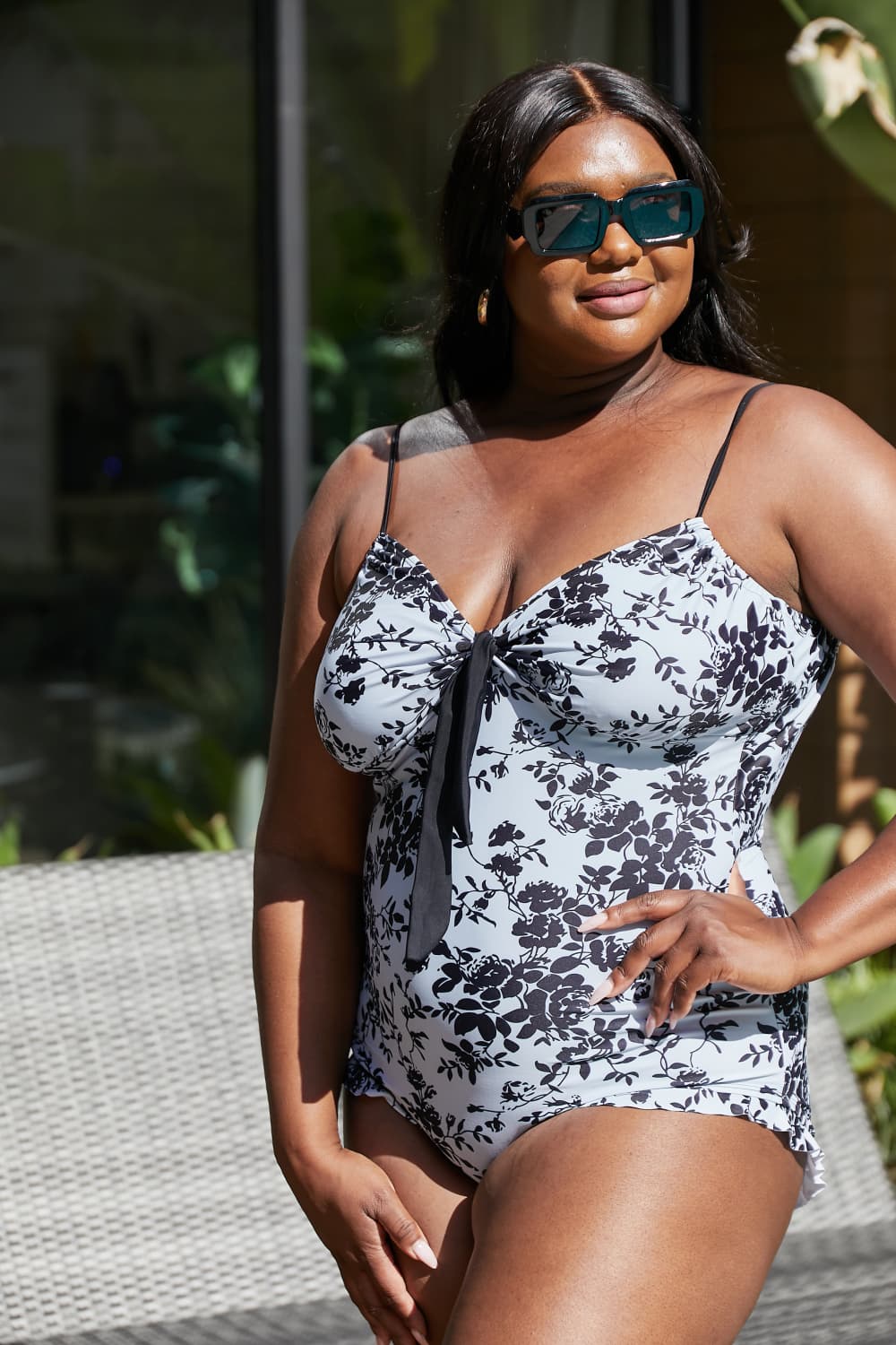 Marina West Swim Côte d'Azur Ruffle Trim One-Piece Swimsuit-Soul Flow Apparel