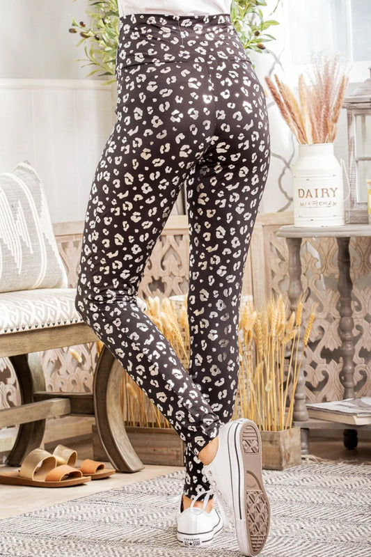 Trendsi leopard print high waist leggings featuring a flattering fit and stylish design