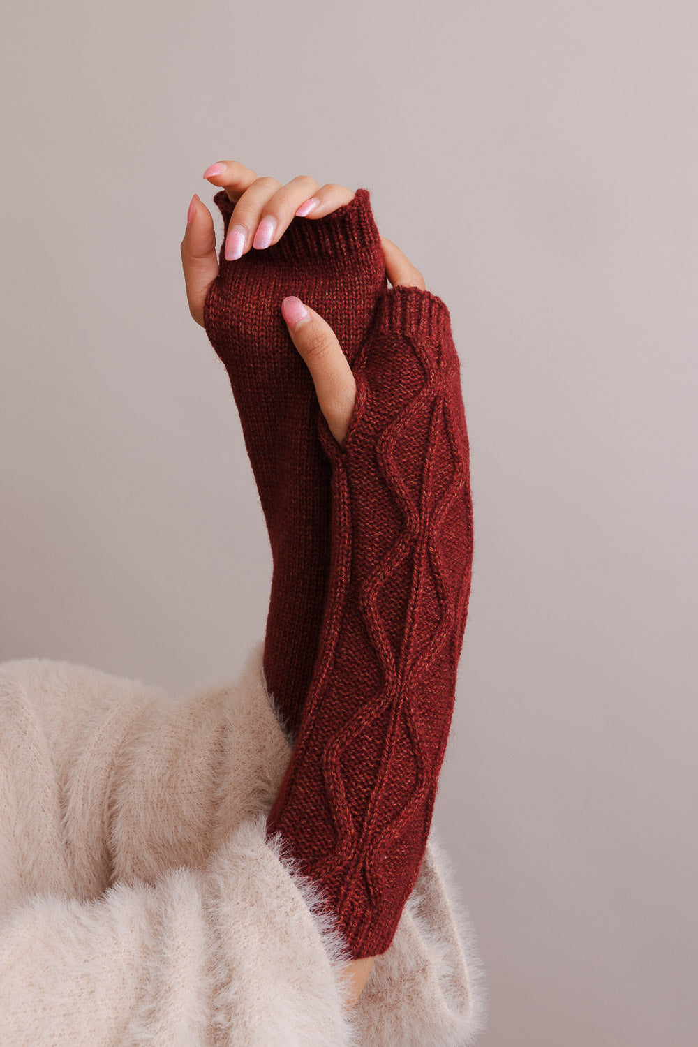 Aran Soft Knitted Arm Warmer-Soul Flow Apparel